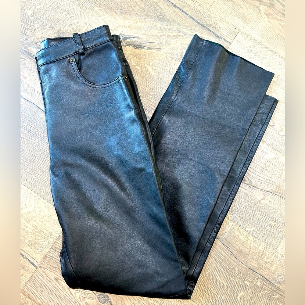 VTG 100% Leather WhetBlu Straight Leg Pants (4/6)